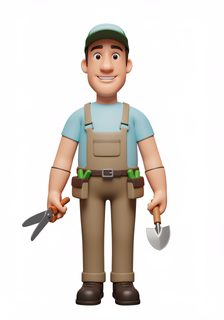 cartoon gardener character