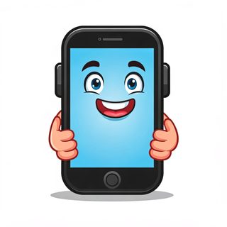 cartoon smartphone character