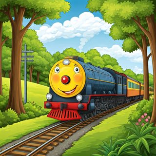 happy train illustration