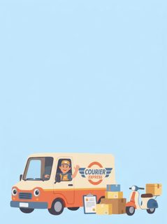 courier delivery scene
