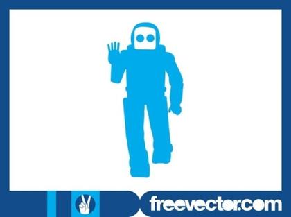 Friendly Robot Silhouette Free Vector