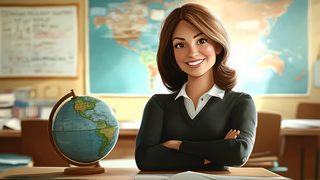 Friendly Teacher In Classroom