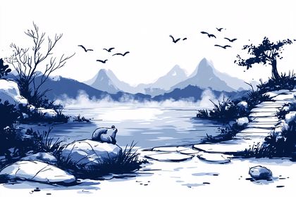 Frog In Pond