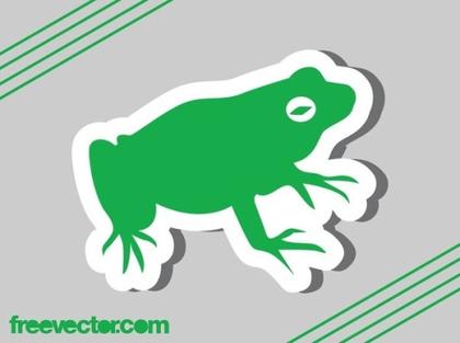 Frog Sticker Graphic Free Vector