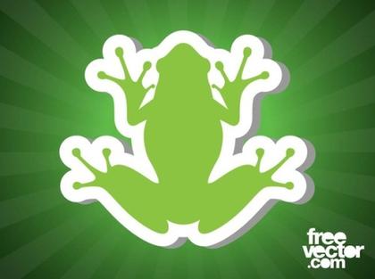 Frog Sticker Image Free Vector