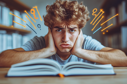 Frustrated Student Studying
