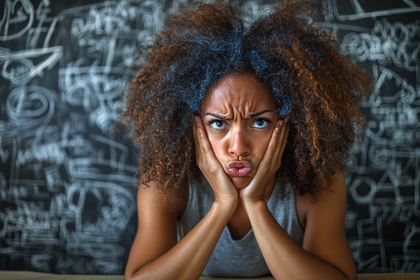 Frustrated Student with Equations