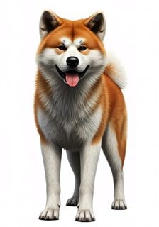 happy akita dog