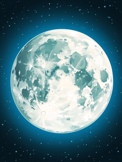 Full Moon in Starry Sky