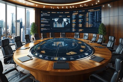 Futuristic Boardroom Meeting