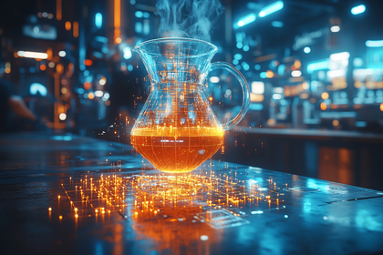 Futuristic Brew In Glass Carafe