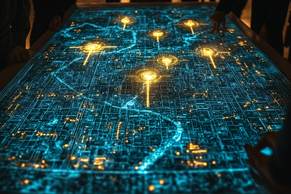 Futuristic Cityscape Display