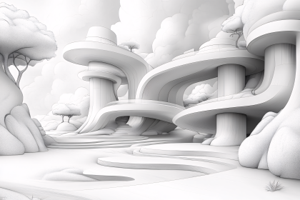 Futuristic Cityscape Sketch