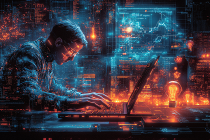 Futuristic Coder at Work