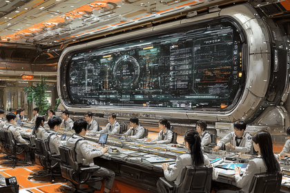 Futuristic Control Room Meeting