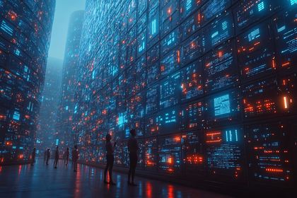 Futuristic Data Center At Night