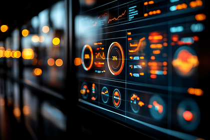 Futuristic Data Dashboard Display
