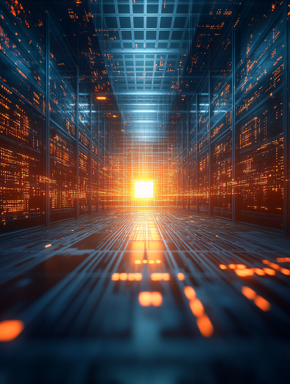 Futuristic Data Network Corridor
