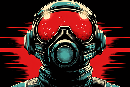 Futuristic Gas Mask Figure