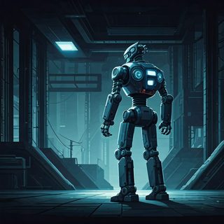 futuristic industrial robot