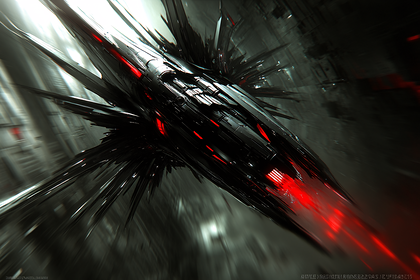 Futuristic Starship Speed Burst