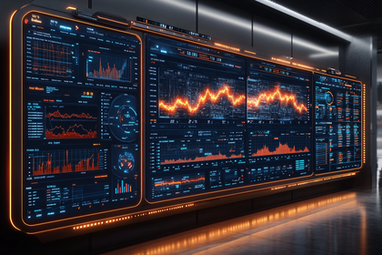 Futuristic Stock Market Data Wall