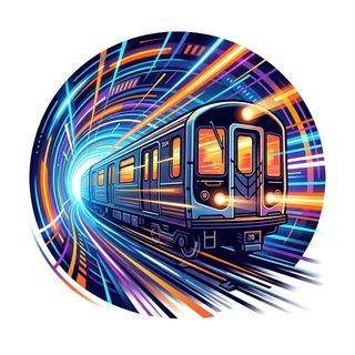 glowing tunnel train
