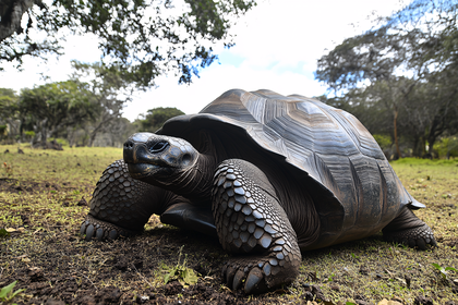 Galapagos Tortoise In Natural Habitat