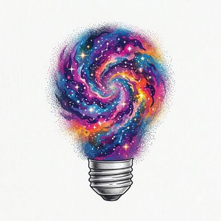 galaxy lightbulb art