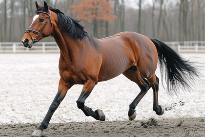 Galloping Brown Horse