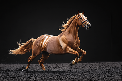 Galloping Chestnut Horse