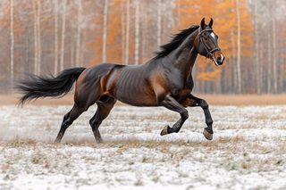 Galloping Horse In Winter