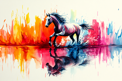 Galloping Horse Watercolor