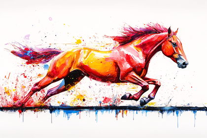 Galloping Horse Watercolor