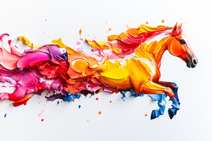 Galloping Paint Horse