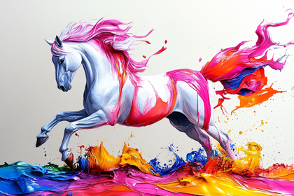 Galloping Paint Horse
