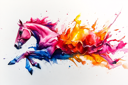 Galloping Watercolor Horse