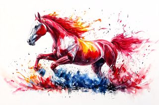Galloping Watercolor Horse