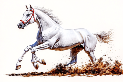 Galloping White Horse
