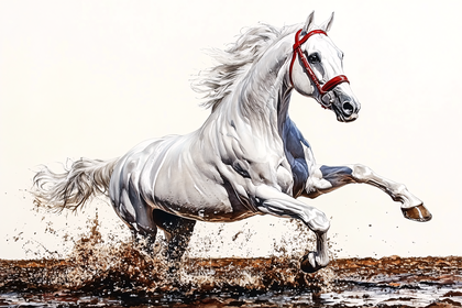 Galloping White Horse