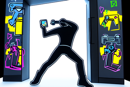 Enter the Gaming World: Modern Artwork of a Player in a Portal