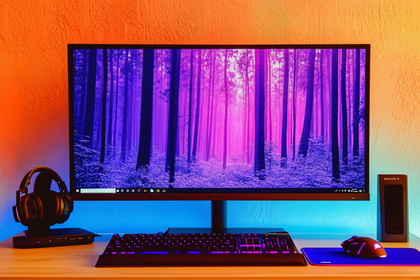 Gaming Desk Setup With Rgb Lighting