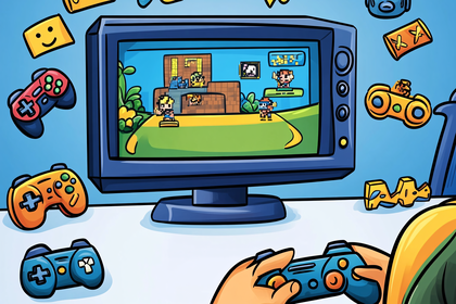 Gaming Retro Pixelated Illustration