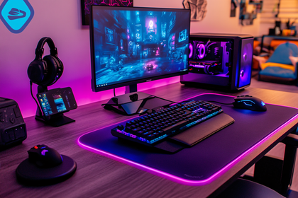 Gaming Setup with RGB Lighting
