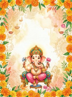 Ganesha floral illustration