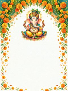 ganesha floral border