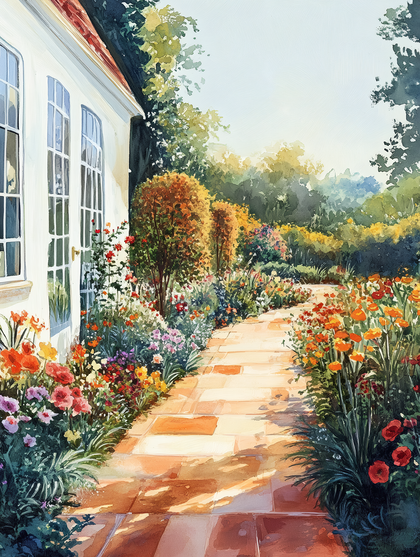 Garden Path Watercolor