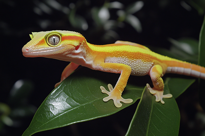 Gecko On Leaf