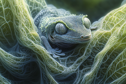 Gecko Portrait on Abstract Texture