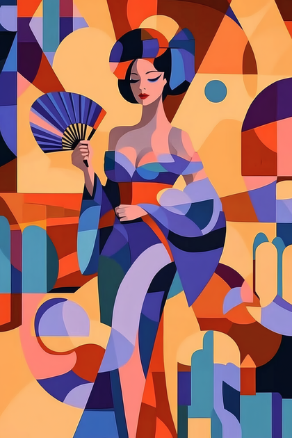 Geisha Abstract Art